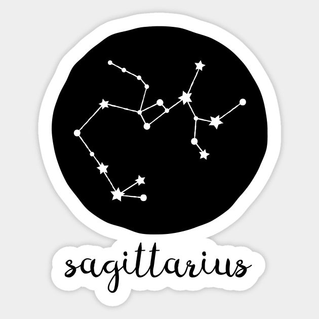 Sagittarius Zodiac Constellation Astrological Sign Celestial Art Design Sticker by tortagialla